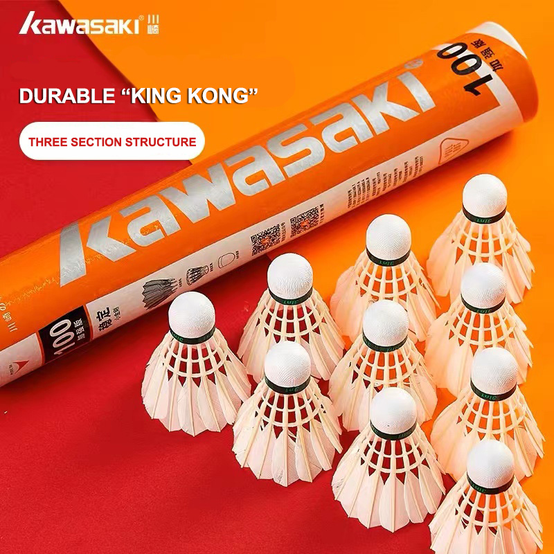 Badminton Nylon Shuttlecock - Kawasaki King Kong 100/500 plume volant