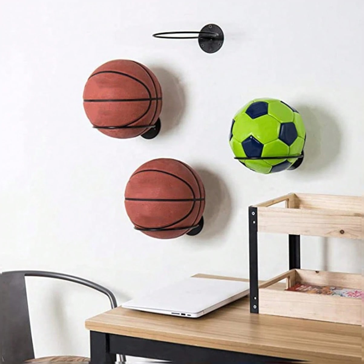 Badminton Zone - Support mural compact pour ballons de