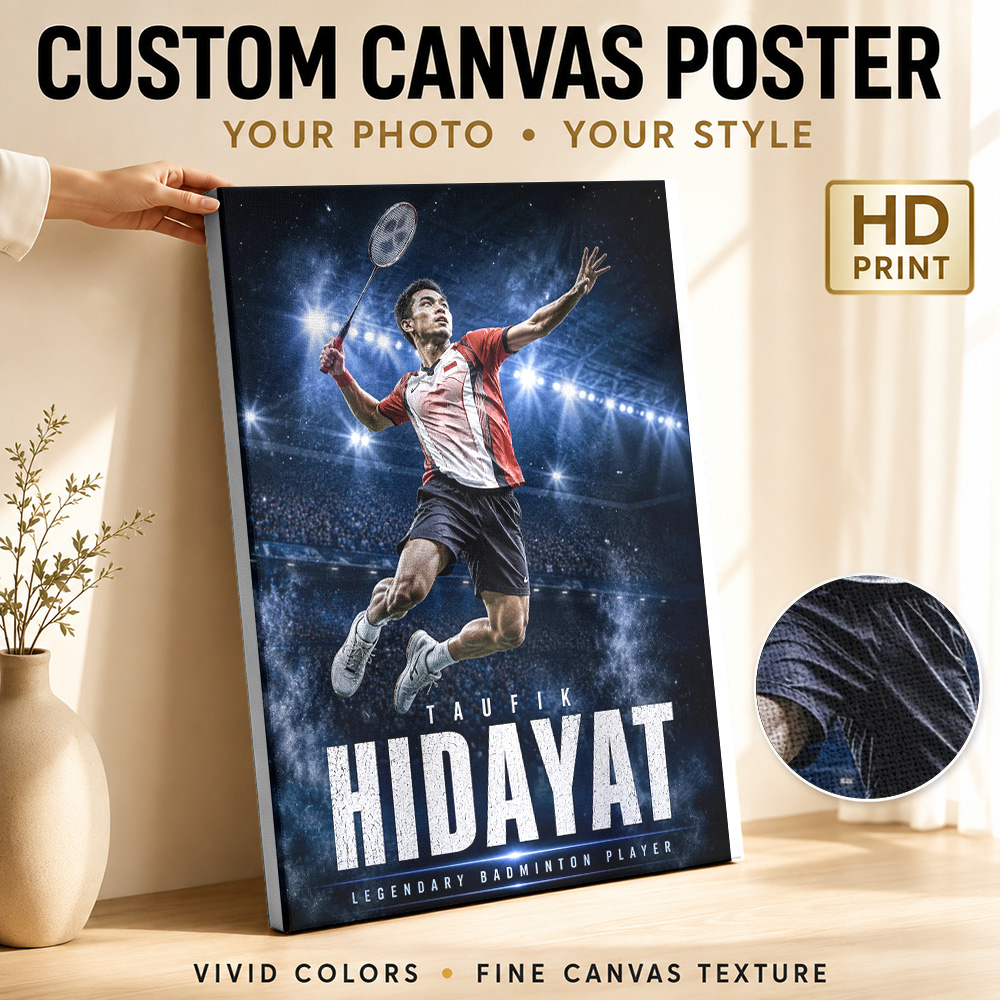 Badminton Legend - Affiche sur toile Taufik Hidayat, légende
