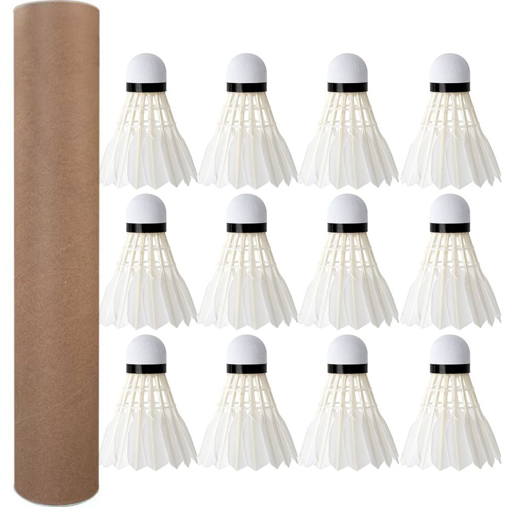 Badminton Nylon Shuttlecock - Volant de badminton professionnel, noir, plume